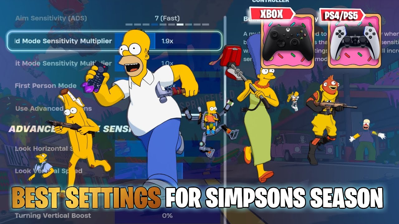 Best Controller Settings For Fortnite The Simpsons Season (PS4/PS5/XBOX/PC)