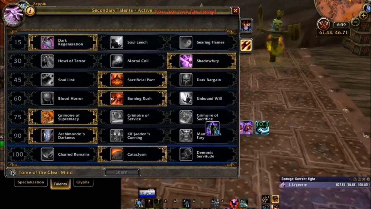 Destruction Warlock UI Warlords of Draenor