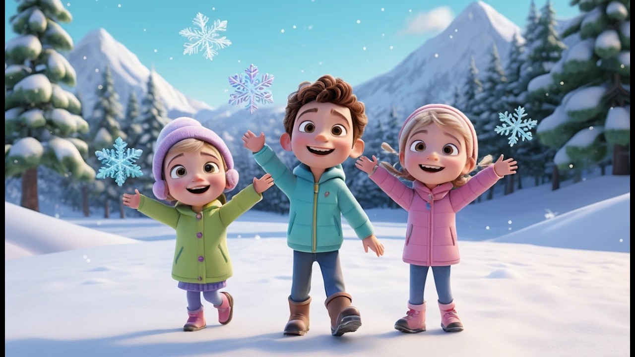 Six Little Toy Snowflakes Twirl Twirl Twirl | Winter Wonderland & Counting Song