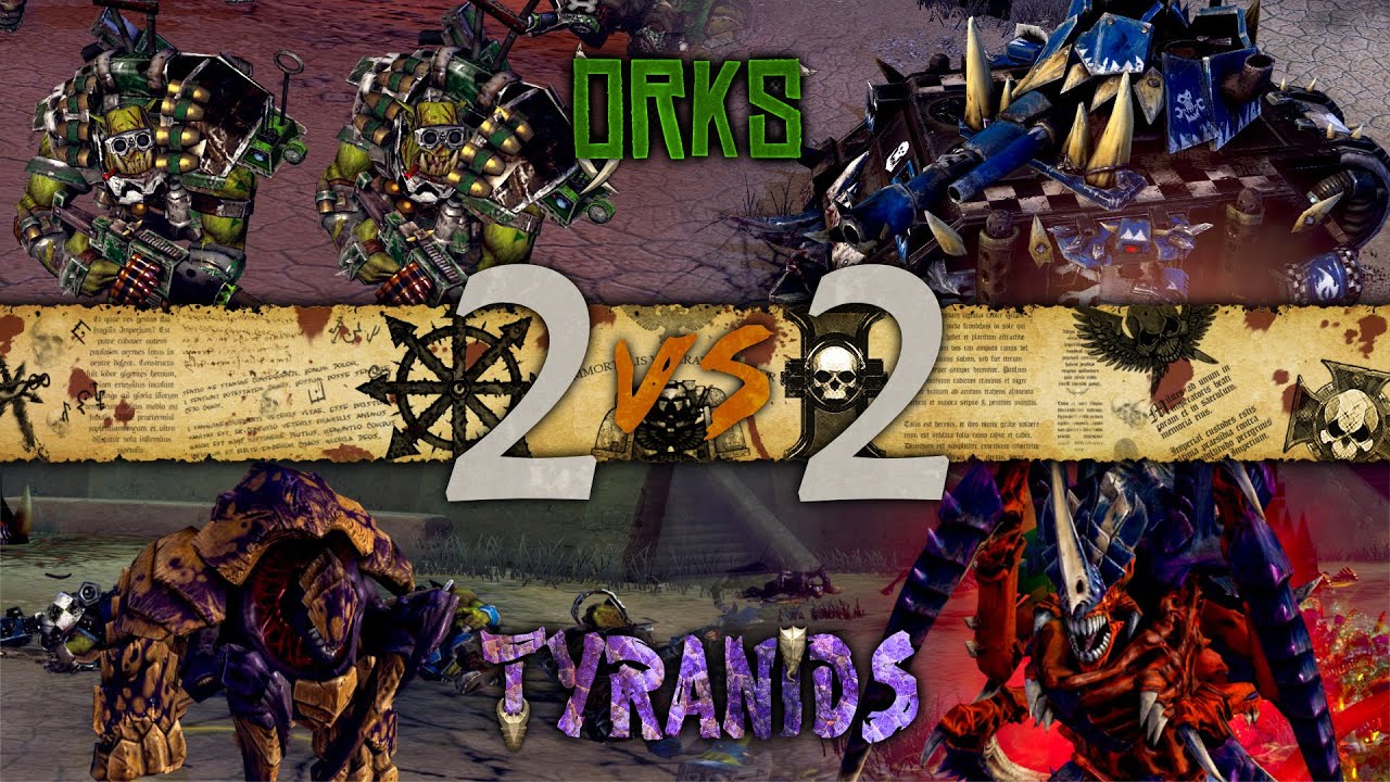 Warhammer 40,000: Dawn of War 2 - 2v2 Faction Battle | Tyranids vs Orks