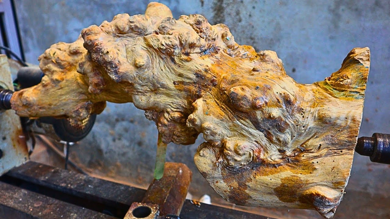Wood turning = coffee burl,