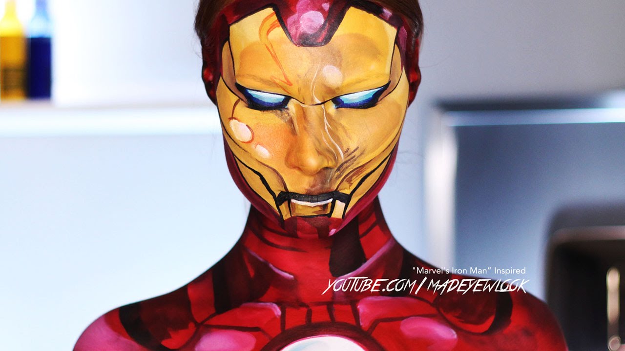 Comic Iron Man Makeup Tutorial (Marvel)