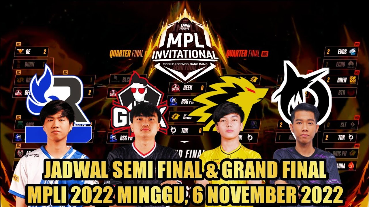 JADWAL SEMI FINAL DAN GRAND FINAL MPLI 2022 MINGGU, 6 NOVEMBER 2022