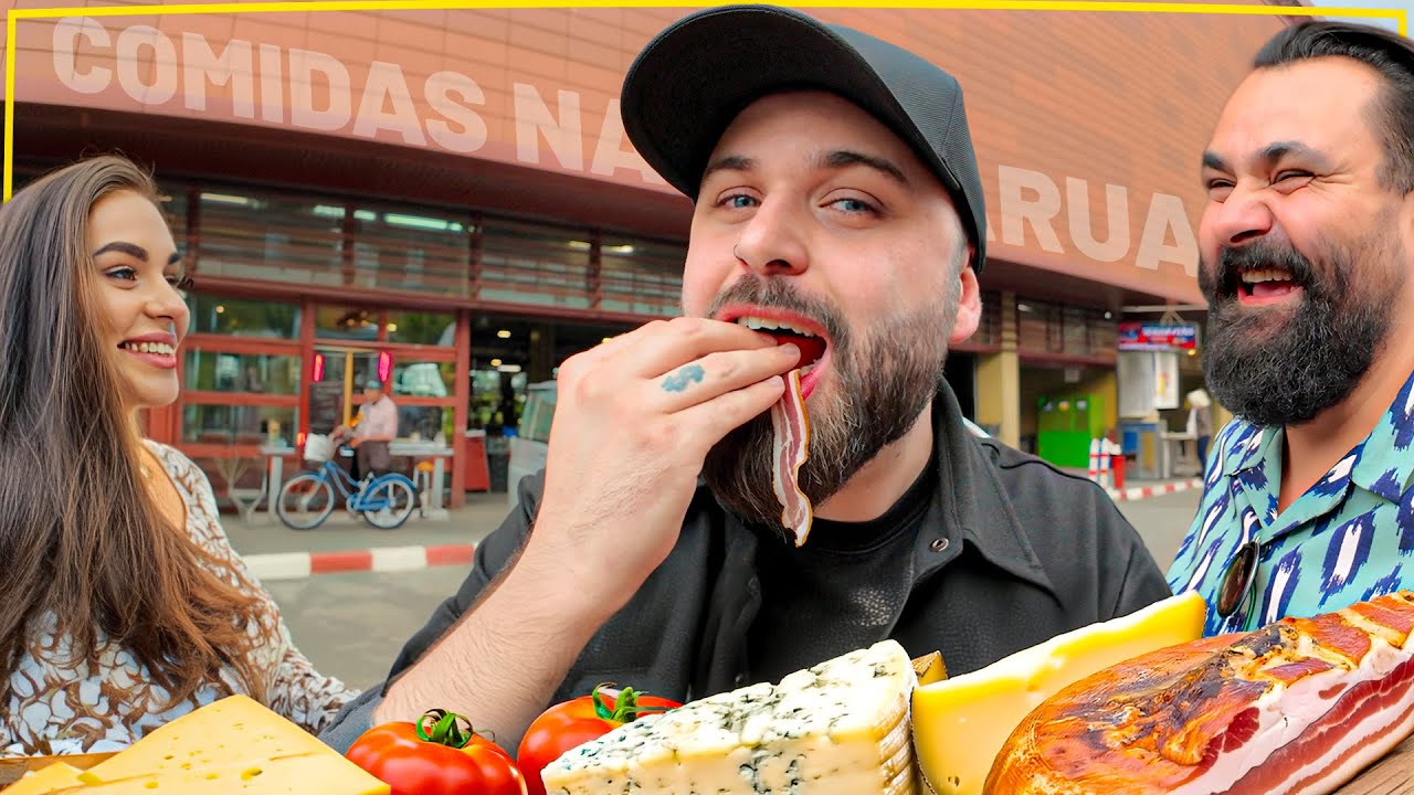 PROVANDO COMIDAS DO MERCADÃO TRADICIONAL DA ROMÊNIA COM LOCAIS