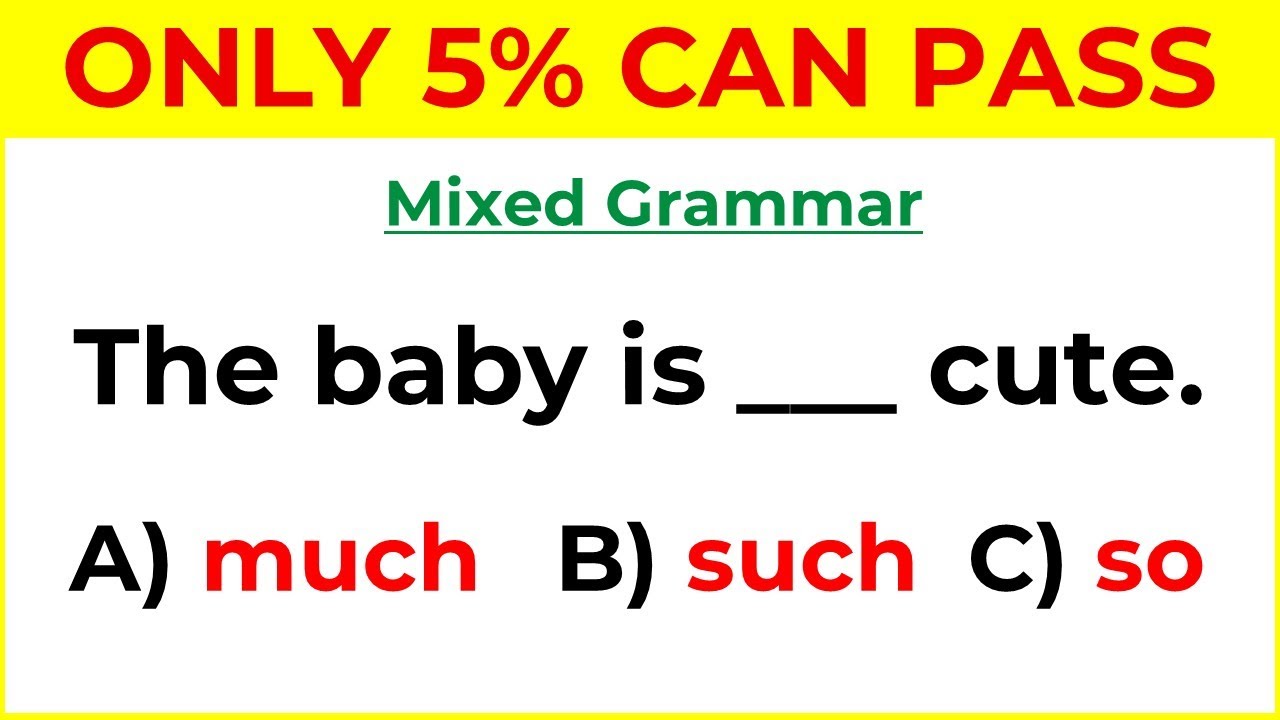 English Quiz Challenge: Only 5% Can Score 100%