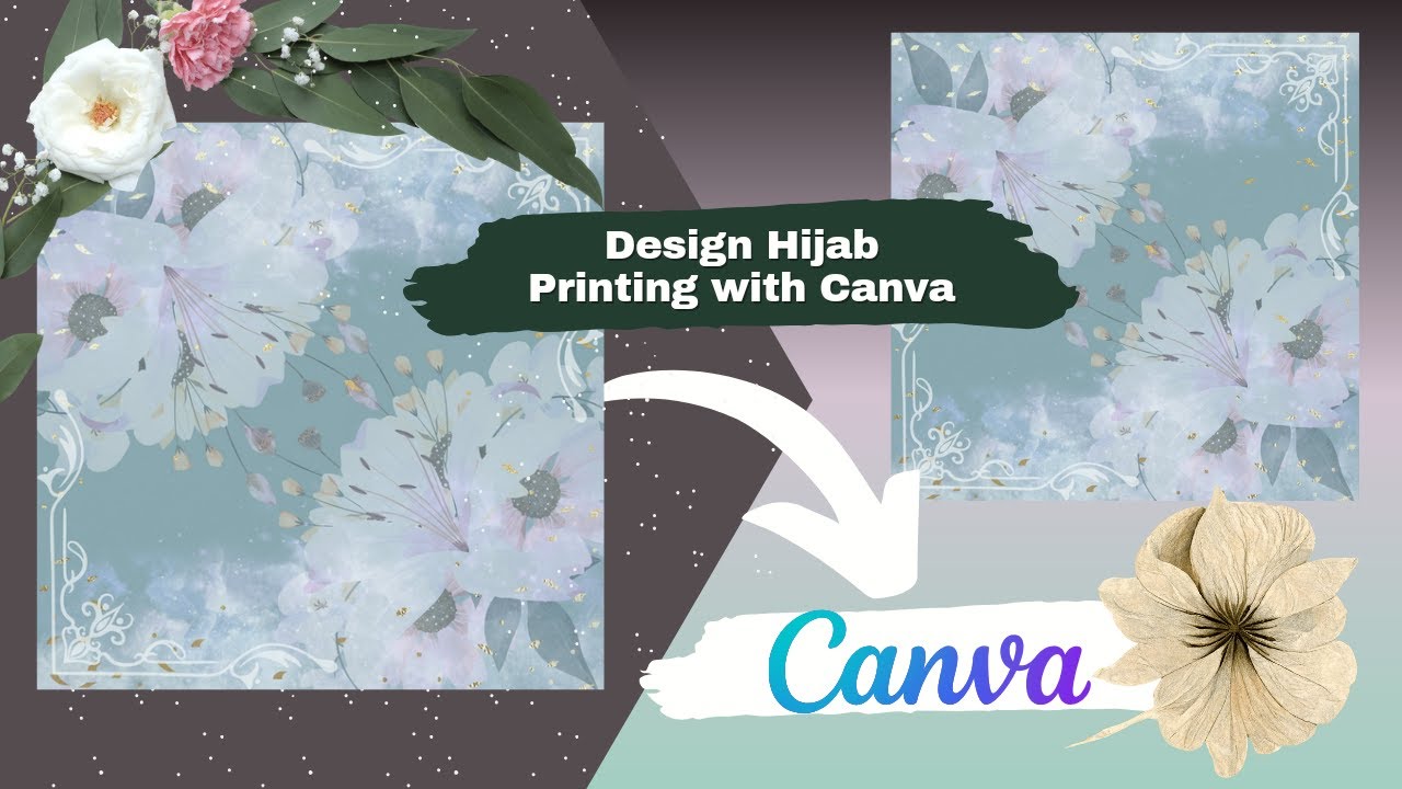 Desain Hijab Printing di Canva | Digital Illustration #fashion #illustration #canvatutorial #art