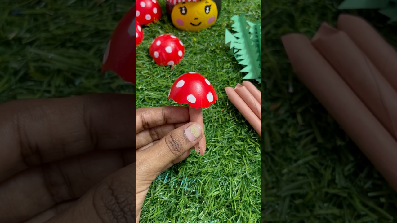 Egg shell mushroom #shortsfeed #diy #youtubeshorts #craft #trending #art