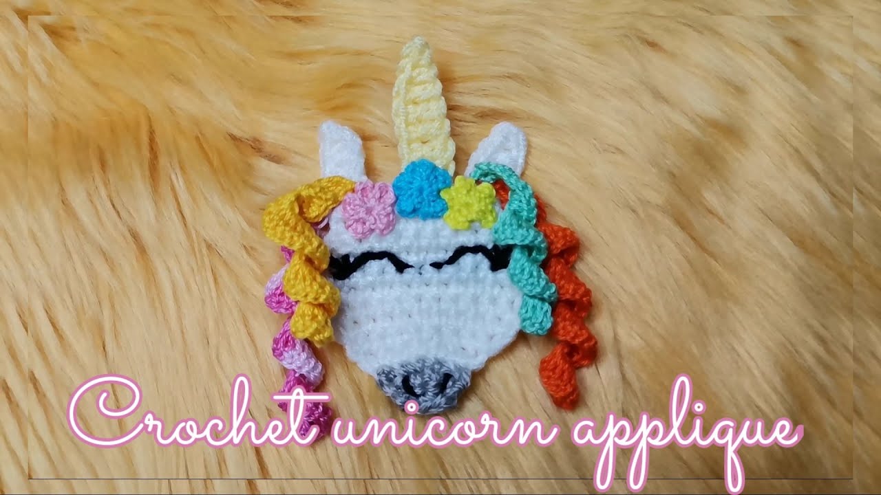 Crochet unicorn applique