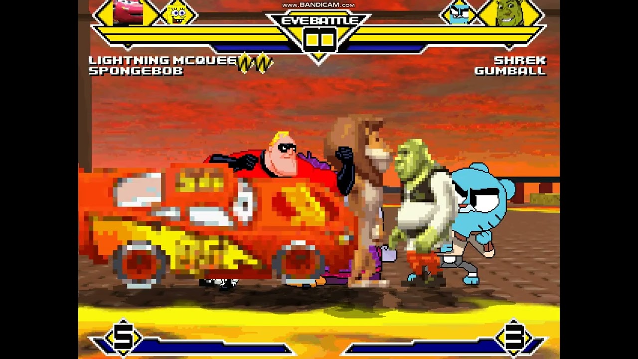 RANDOM MUGEN BATTLE #2 Nickelodeon/Pixar vs Cartoon Network/Dreamworks.
