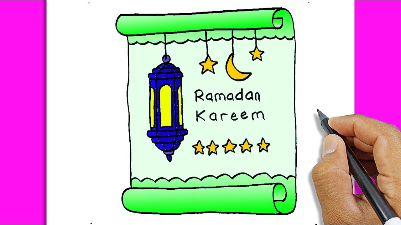 How To Draw A Ramadan Poster | Easy Drawing Ideas For Beginners