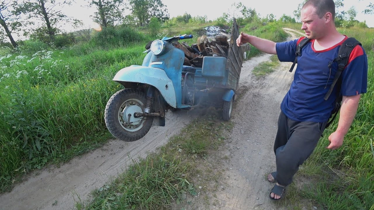 Мотороллер Муравей. Двигатель от мопеда ВСЕ. Последняя поездка.