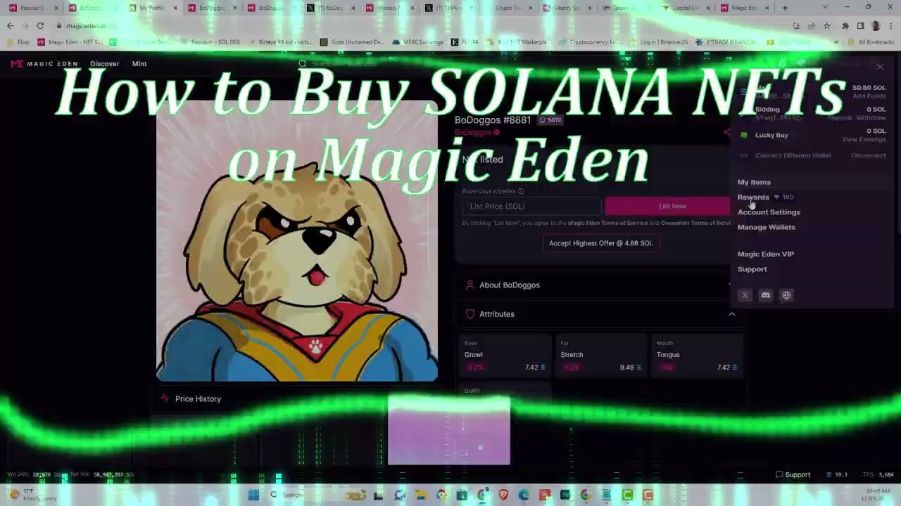 How To Buy Solana NFTs on Magic Eden Marketplace (BoDoggos Purchase Example)