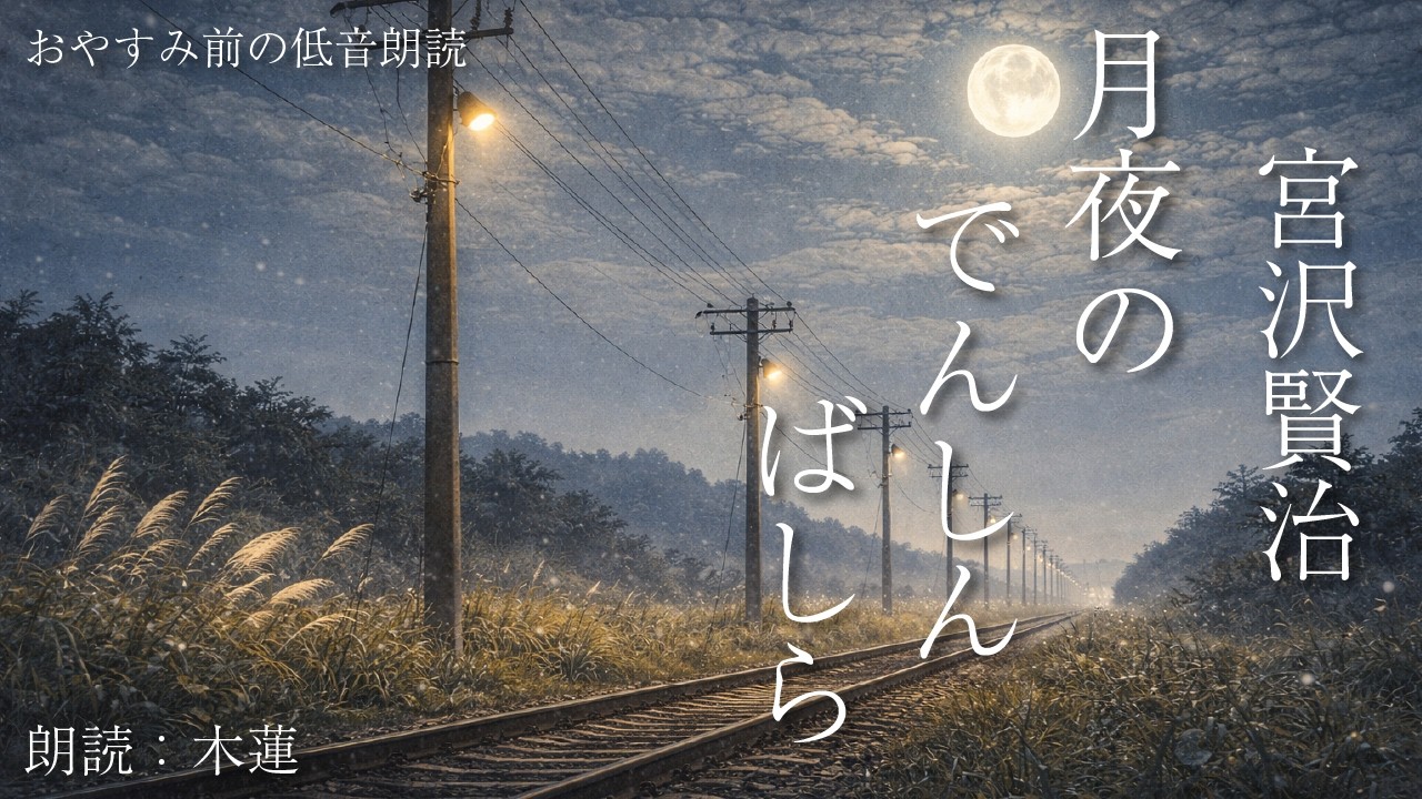 【低音朗読｜眠る前の文学】宮沢賢治「月夜のでんしんばしら」｜木蓮の静かな朗読