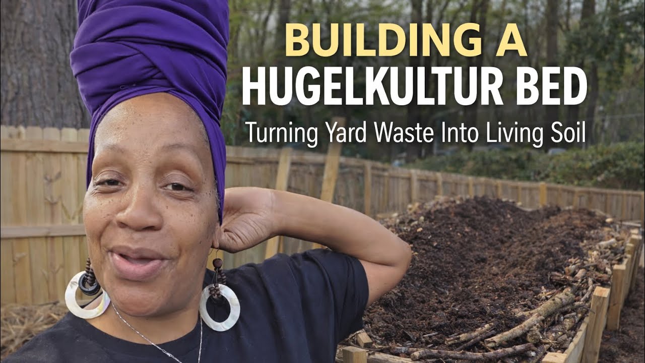 Hugelkultur bed and next steps on this warm day...