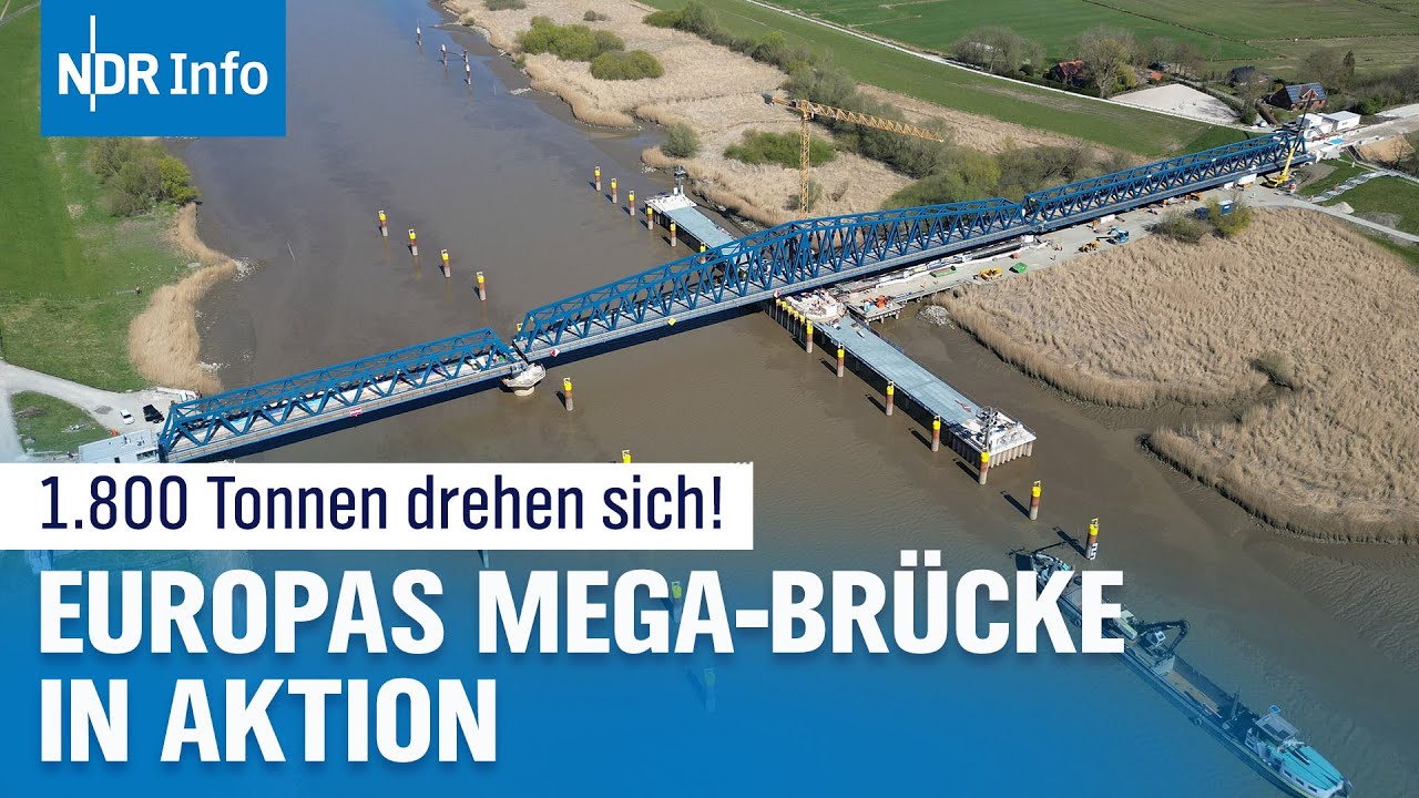 Spektakuläre Friesenbrücke: DB testet Europas größte Hub-Dreh-Brücke in Weener | NDR Info