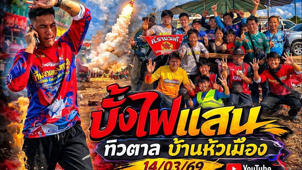 #บั้งไฟแสน#ทิวตาล ต.หัวเมือง อ.มหาชนะชัย จ.ยโสธร 14/03/2569/
