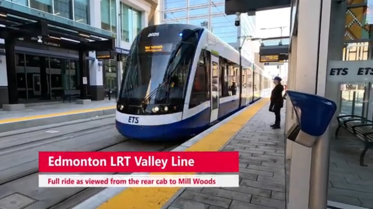 Ride Along The Full Edmonton Light Rail Valley Line - Rear View Experience