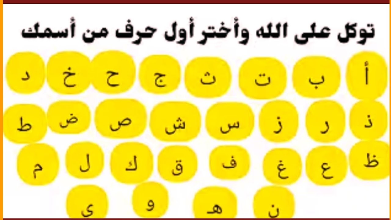 تأكد أنت المقصود بها ليست صدفة أختر أول حرف من إسمك واسمع ماذا يحمل لك توكل على الله وافتحها واستبشر