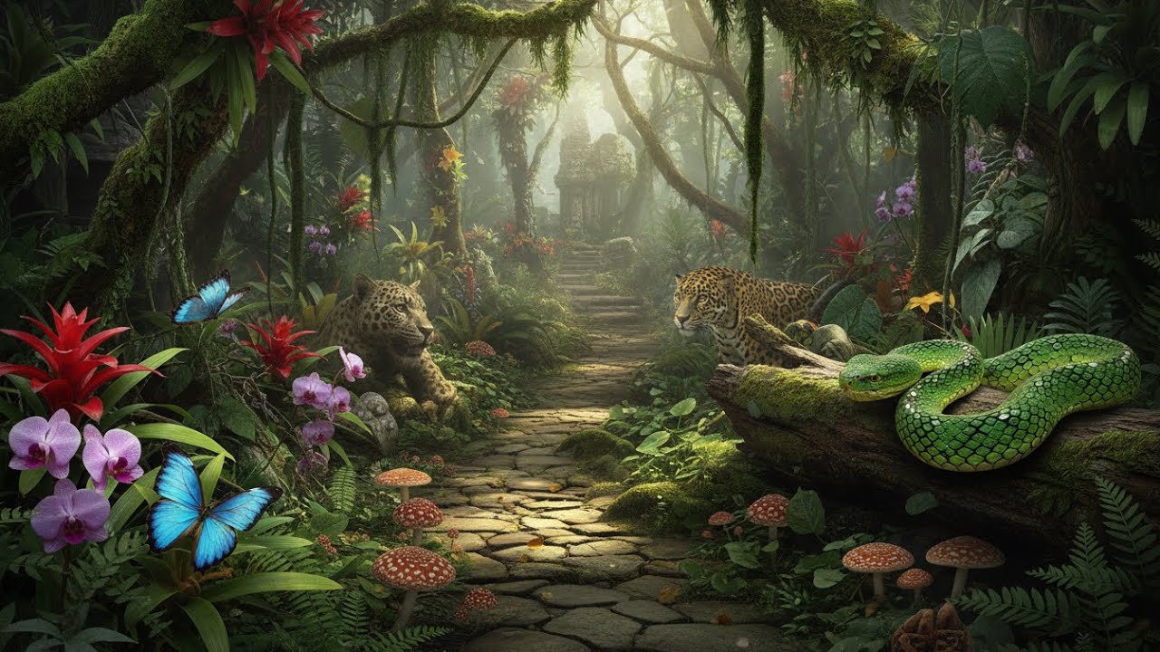 The jungle reveals both beauty and danger