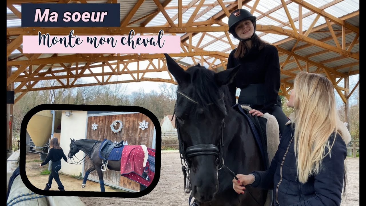Ma soeur (non cavalière) prépare et monte mon cheval ! 😱