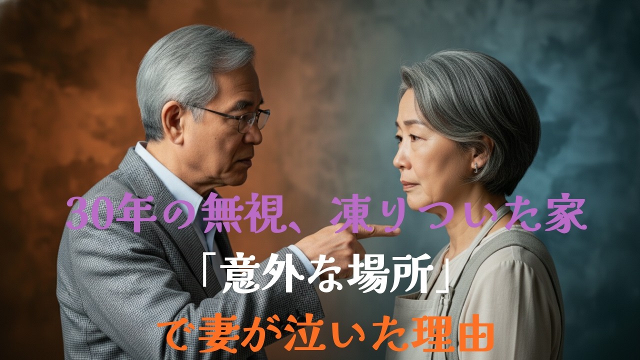 ​【感動実話】30年間「お前」と呼び妻を無視する夫。冷え切った家庭内別居の末、妻が「意外な場所」で声を殺して泣いた理由。