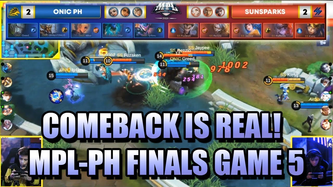 COMEBACK IS REAL! - SUNPARKS VS ONIC PH  GAME 5 - MPL PH SEASON 4 GRAND FINALS