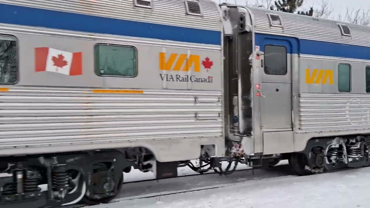 It's the canadian! Entering vrtmc #viarail # canadian #railfaning 