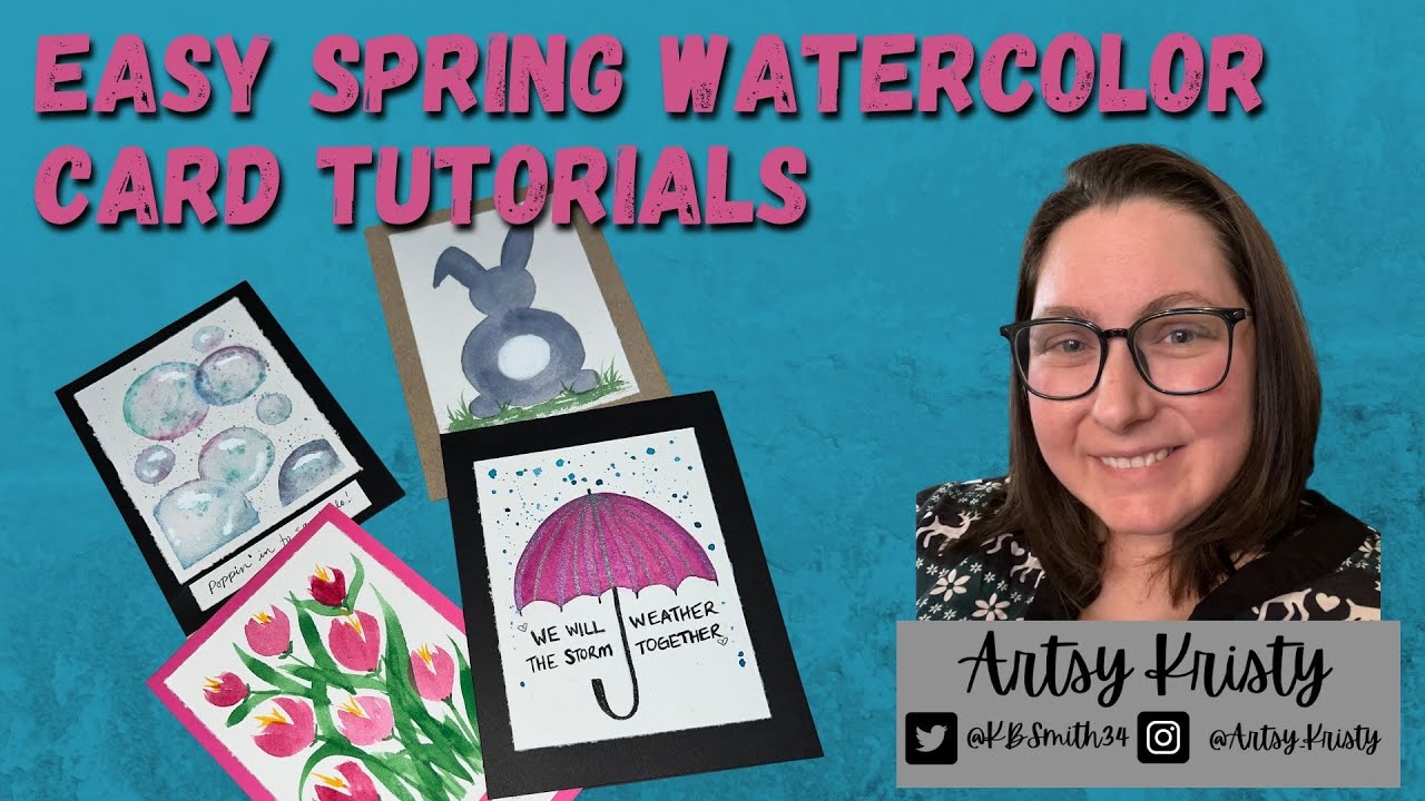Four Easy Spring Watercolor Cards