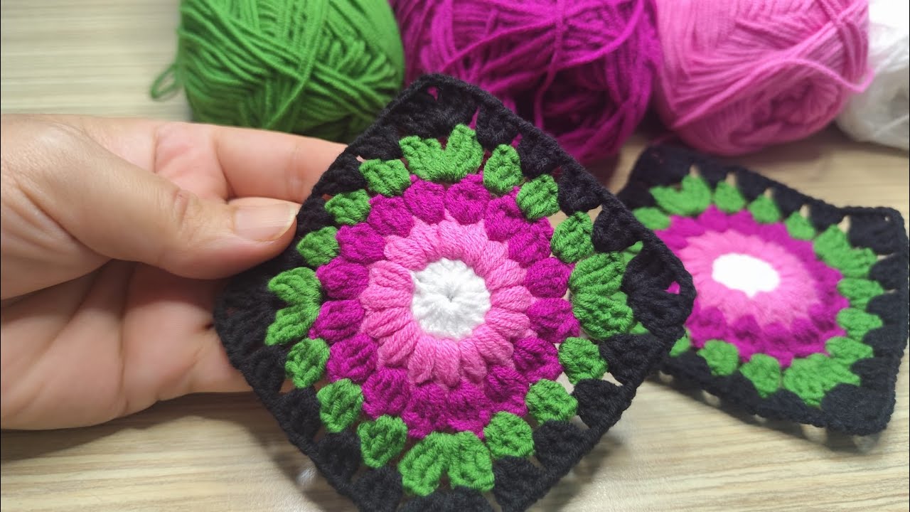 Colorful Granny Square Tutorial 🌸 Easy Crochet Pattern | Step by Step Guide