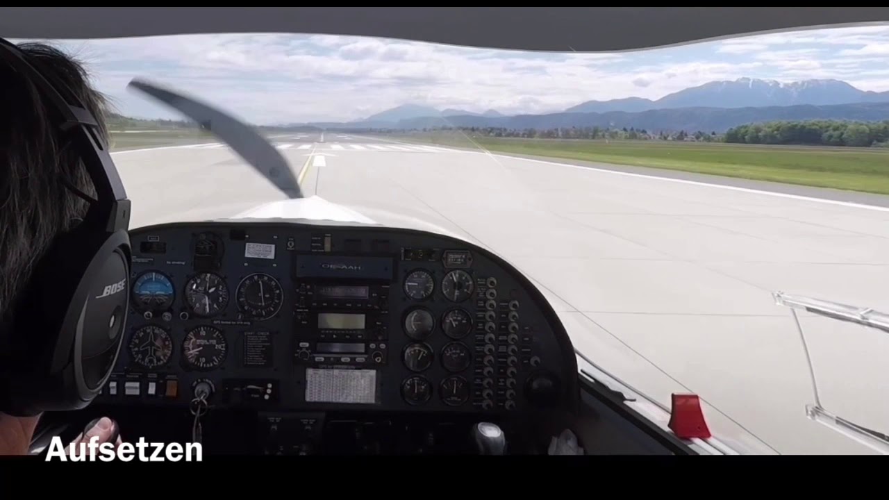 Start & Landung am Airport Klagenfurt (LOWK) Austria mit Umkehrkurve