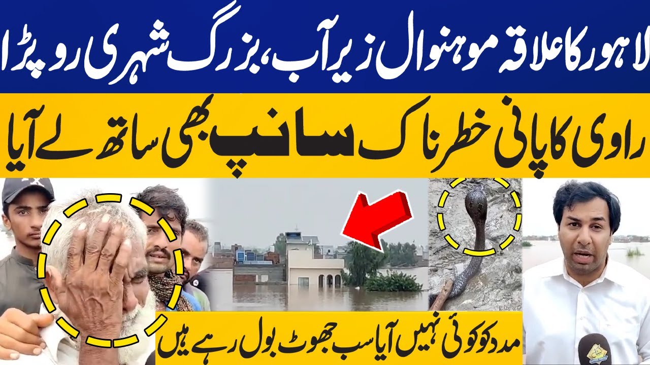Old Man Starts Crying | Ravi River Water Enters in Mohlanwal | Ravi Flood Update | Lahore Flood