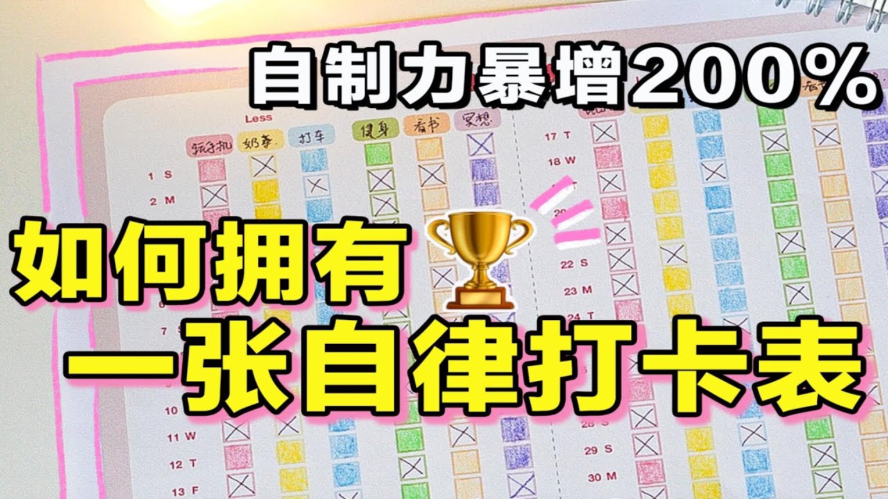 【教程】打卡表让自制力暴增！自制电子计划表 | 自律打卡表| 免费模板下载 时间管理 自律神表 手帐排版打卡挑战 可打印计划表 iPad/电脑