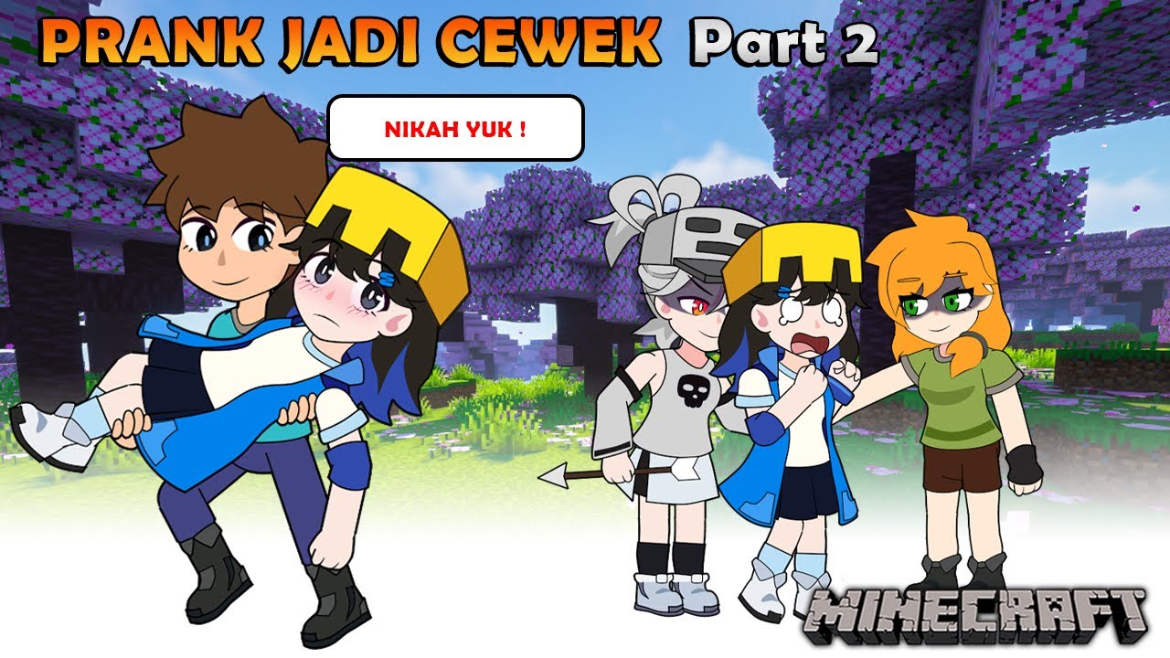 (Part 2) PRANK 1 SERVER JADI CEWEK - Animasi Minecraft