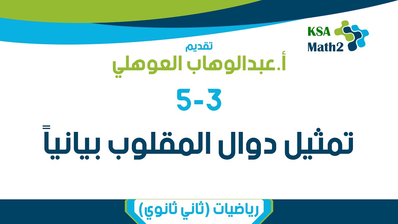5-3 تمثيل دوال المقلوب بيانياً | رياضيات ثاني ثانوي | عبدالوهاب العوهلي