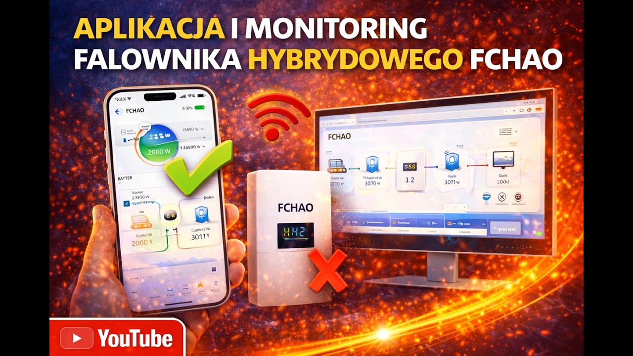 Falownik FCHAO, aplikacja na telefon, zdalny monitoring pracy.| FCHAO inverter, remote monitoring.