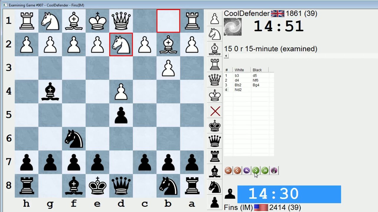 Standard Chess #170: CoolDefender vs. IM Bartholomew (Nimzo-Larsen Attack)