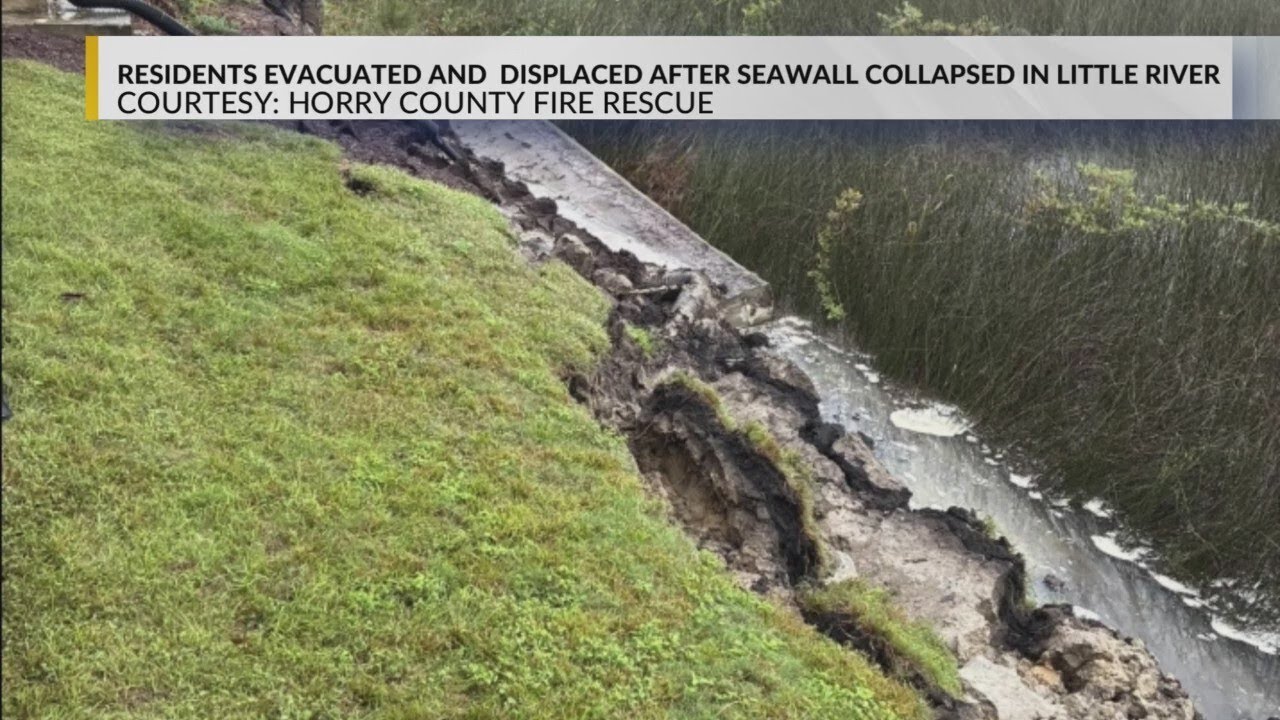 Horry County seawall collapse displaces seven near Little River