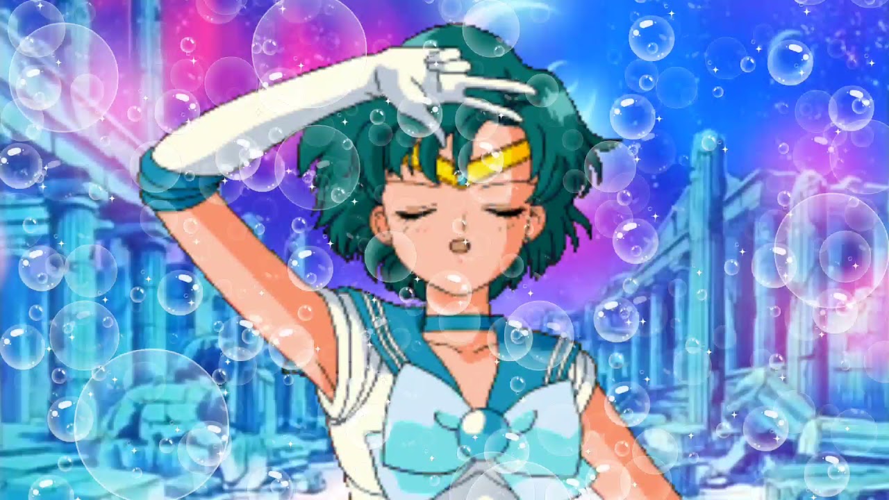 Sailor Mercury trying to teach Ariel to hone her Mermaid power