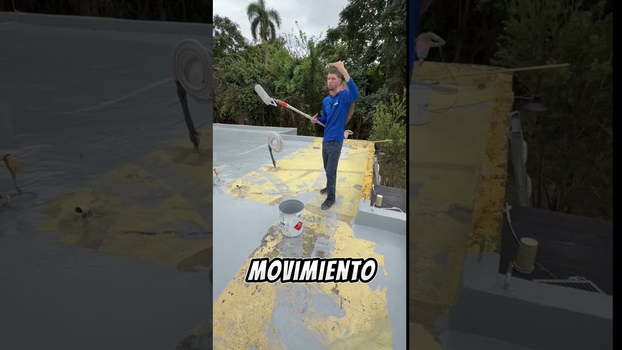 Aplicaci&oacute;n de Basecoat del sistema de sellado de techo de Marin Membrana!