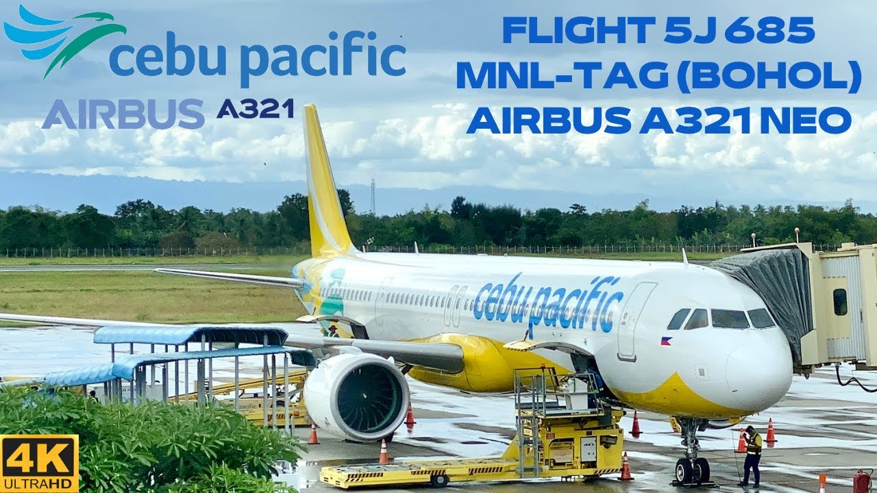 CEBU PACIFIC 5J 685 Manila MNL ✈ Panglao (Bohol) TAG (Airbus A321Neo) Flight Report #74 [4K]