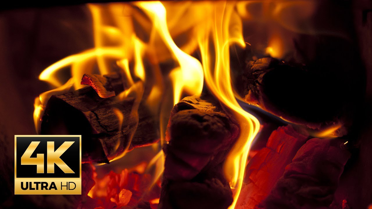 Fireplace Crackling Sounds : 4K Nature Concentration Relaxation Healing Music (1-Hour)