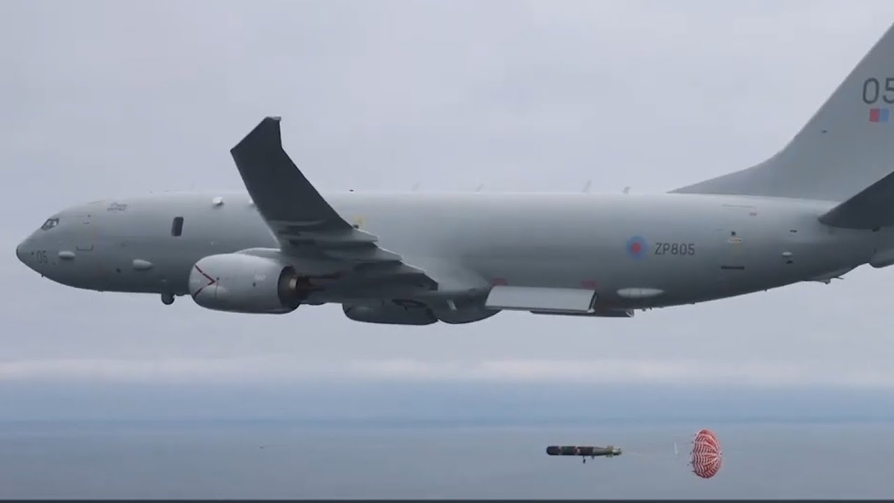 First Torpedo release test by Royal Air Force (RAF) P-8A Poseidon Maritime Patrol Aircraft