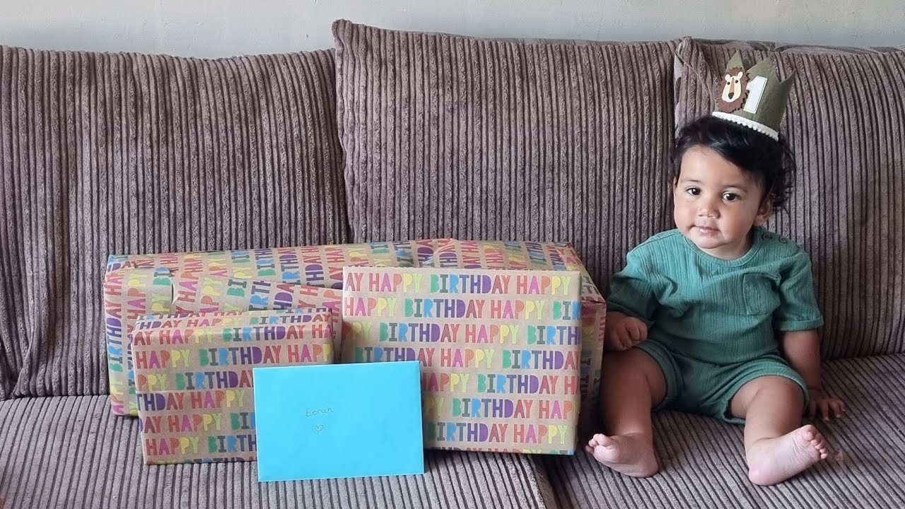 He's one. Ezralijah's first birthday 🩵