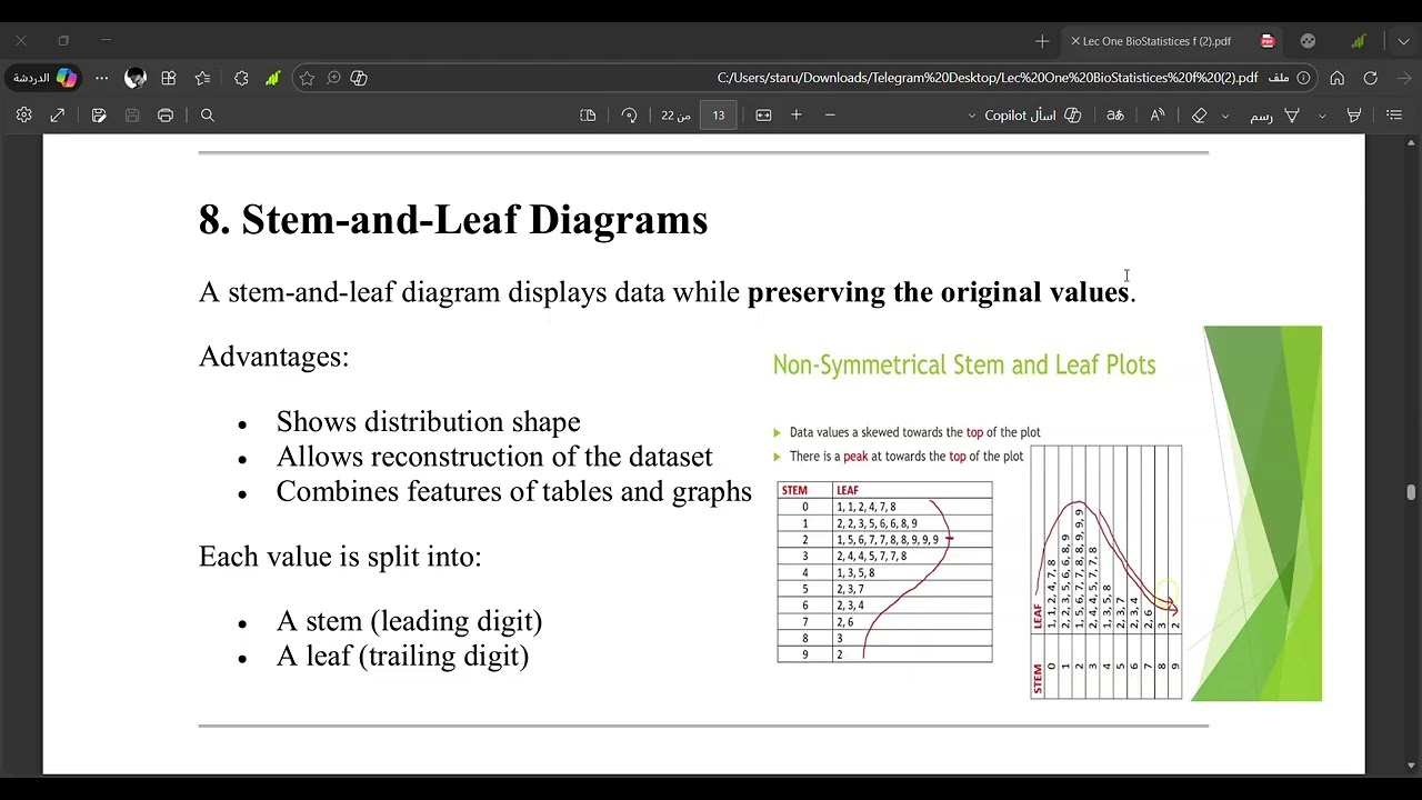 الاحصاء الملزمة الاولى الجزء الثاني