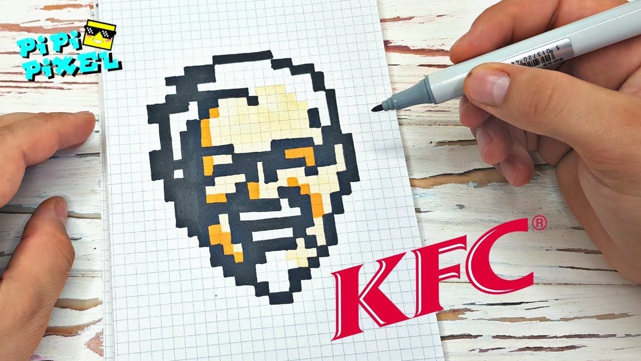 KFC Полковник Сандерс логотип кфс -РИСУНКИ ПО КЛЕТОЧКАМ - PIXEL ART