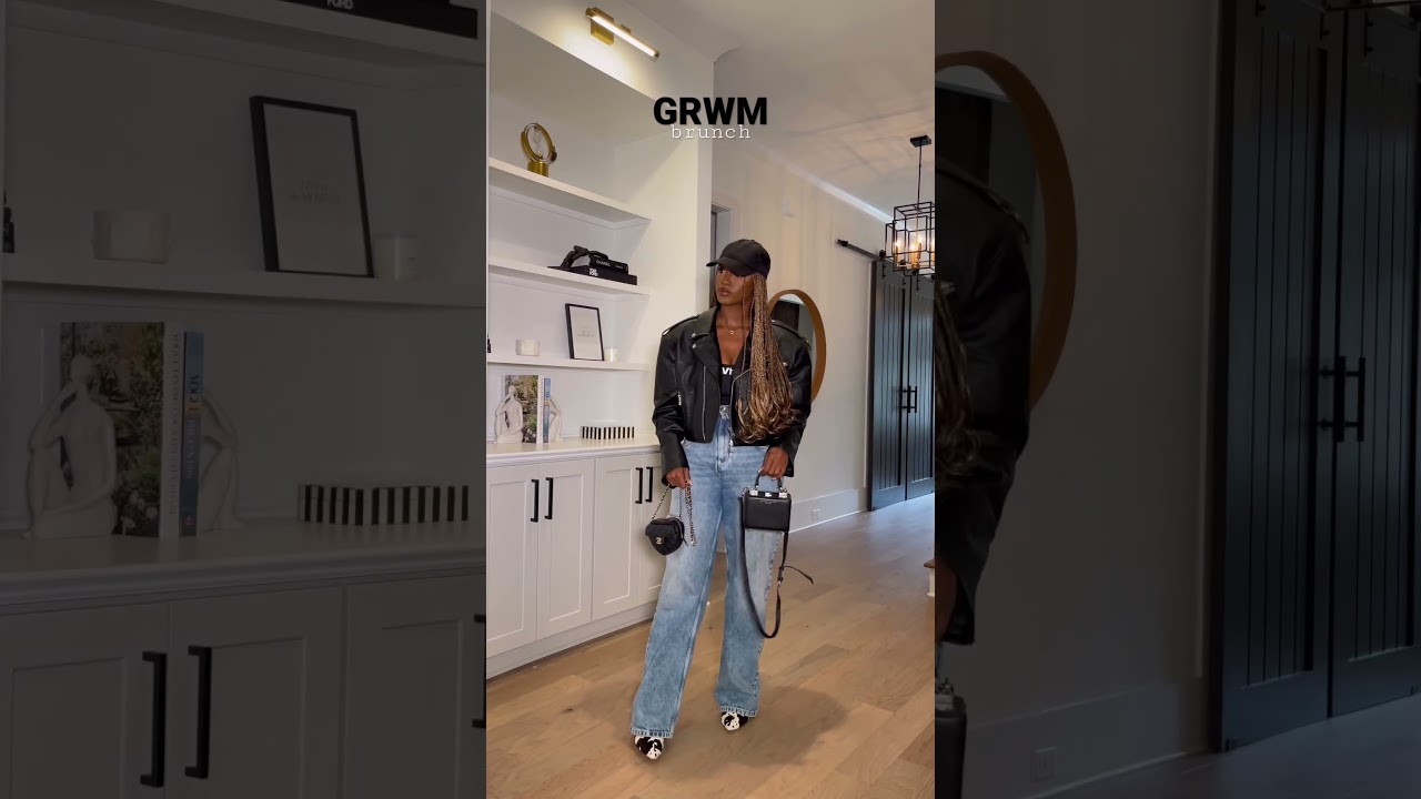 A casual brunch outfit 🖤 #grwm