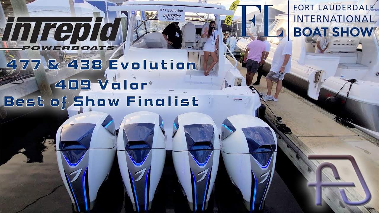 Intrepid Powerboats: 477 Evolution, 438 Evolution, & 409 Valor - Best of Show Finalist at FLIBS 2020