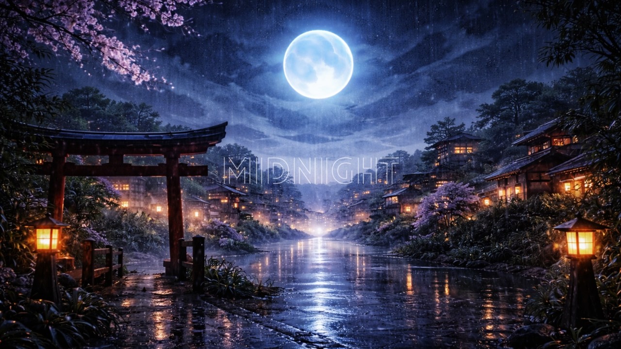 Rain Under the Blue Moon 🌧️ | Japanese Lofi Beat