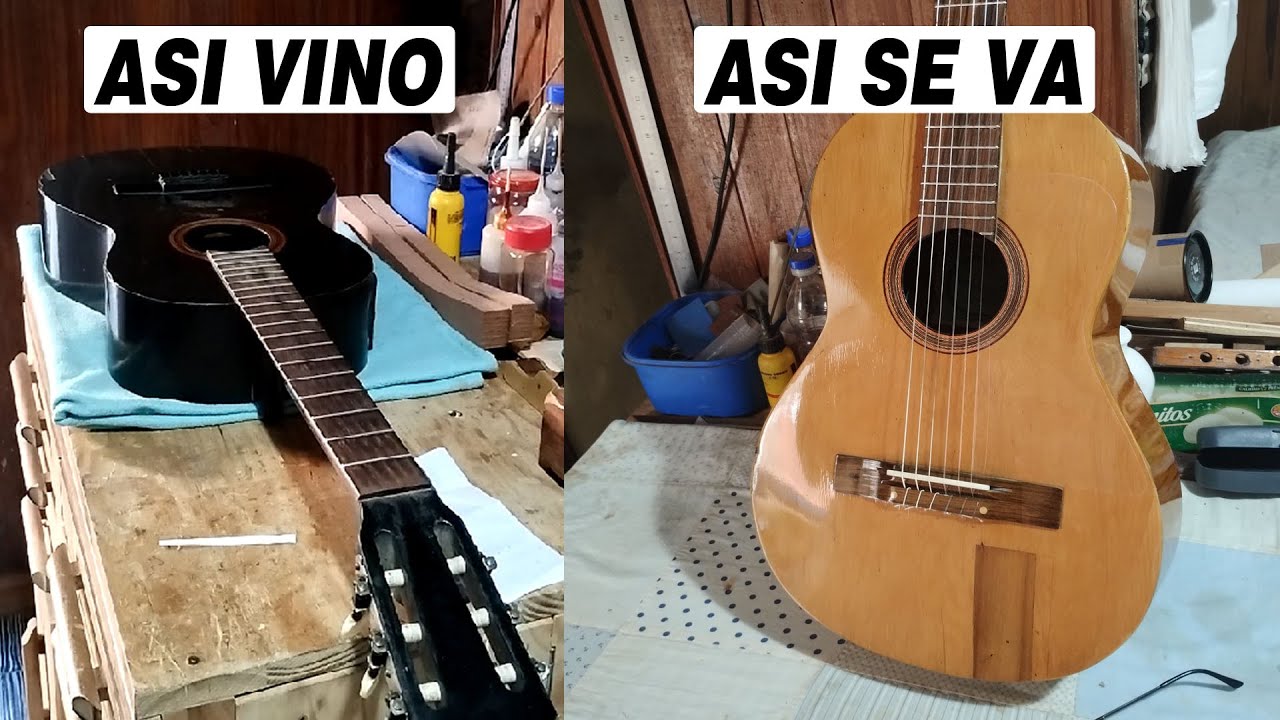 Restauración total guitarra antigua casa nuñez