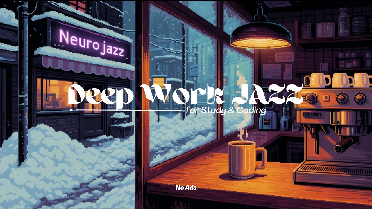 Snowy Evening at Neuro Jazz Cafe Warm Coffee & Smooth Jazz to Calm Your Mind | Jazz for study